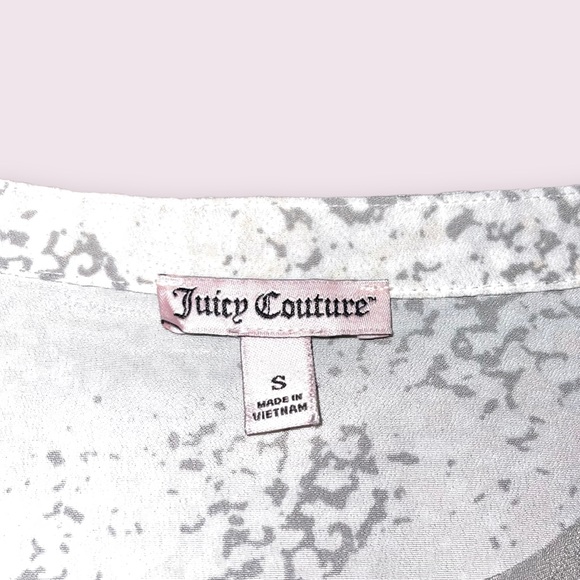 Juicy Couture Cold Shoulder Speckled V-Neck Balloon Sleeve Blouse Women’s Medium - Picture 3 of 8